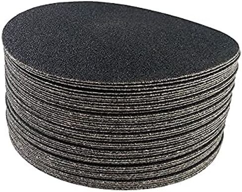 Premium 7 Inch Hook and Loop Grip Sanding Discs - No Hole Black Silicon Carbide - for Stone, Metal, Wood Floor, Auto Body Repair, Paint and Plastics (25 Pack, 36 Grit) in Saudi Arabia