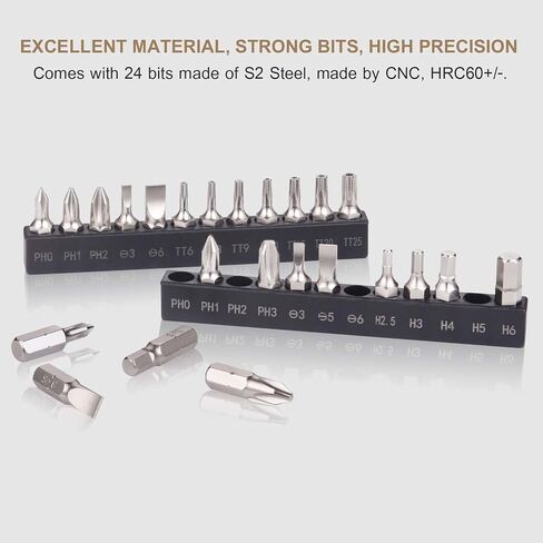 GreaTalent 133in1 Mini Ratchet Wrench Screwdriver Bit Set with 1/4" Hex Shank Phillips/Pozidriv/Hexagon/Torx/Slotted/Square Bits, 36-Tooth Gear, Magnetic Bit Holder, 90 Degree Drive Handle | S2 Steel 1/4" Hex Shank Magnetic Bit Holder, 36-Tooth Gear Wrenc in Saudi Arabia