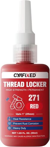 Threadlocker 271, Red High Strength Permanent Thread Lock Glue (1.69Fl. oz/50ml) - Lock Tight Screw Glue for Nuts, Bolts & Seal Fasteners, Prevents Loosening, Rust & Corrosion in Saudi Arabia