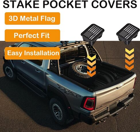 أغطية أغطية حاجز السرير Ram 1500، جيب الوتد متوافق مع ملحقات أغطية الشاحنات دودج رام 2019-2024 (مجموعة من 2) (أسود) in Saudi Arabia