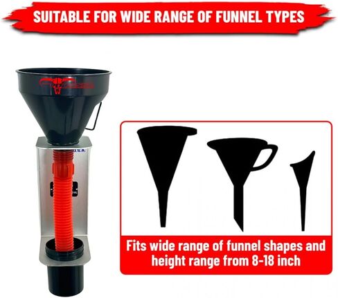 Pit Posse PP3364 Aluminum Oil Funnel Holder Storage Rack - Enclosed Trailer Garage Shop -Made in USA- Wall Mount Fluid Drain Funnel Caddy Hanger Automotive Organizer Removable Spill Free Universal Fit in Saudi Arabia