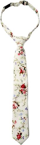Otis & Oliver Boys Floral Tie Pre-Tied Kids Necktie Age 1-12 Adjustable Woven Cotton Church Wedding School Graduation in Saudi Arabia