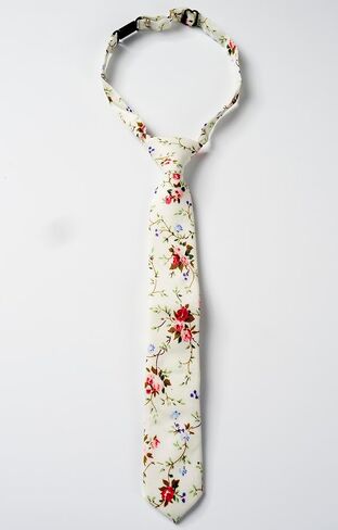 Otis & Oliver Boys Floral Tie Pre-Tied Kids Necktie Age 1-12 Adjustable Woven Cotton Church Wedding School Graduation in Saudi Arabia