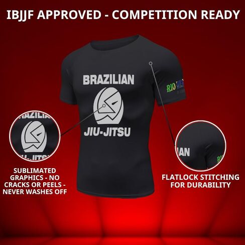 Jorge Pereira BJJ Premium Durable Rash Guard, for GI & NO-GI, for Men & Women, Brazilian Jiu Jitsu Rashguard in Saudi Arabia