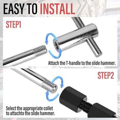 Motorcycle Blind Inner Bearing Puller Tool Kit, 8-32mm Collets Internal Bearing Removal Tool with Slide Hammer, 9 pcs Inner Bearing Extractor Kit in Kuwait