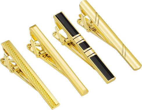 Tie Clip for Men Set, Gold Tie Bar and Tie Pin Clip for Regular Ties, Unique Mens Tie Clip Tie Clasp Suitable for Wedding Anniversary Business Professional and Best Gifts in Saudi Arabia