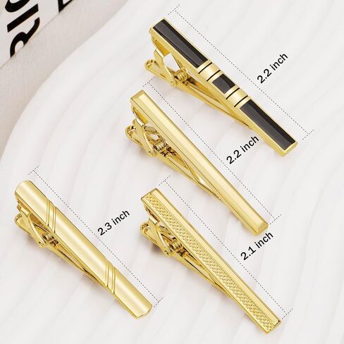 Tie Clip for Men Set, Gold Tie Bar and Tie Pin Clip for Regular Ties, Unique Mens Tie Clip Tie Clasp Suitable for Wedding Anniversary Business Professional and Best Gifts in Saudi Arabia