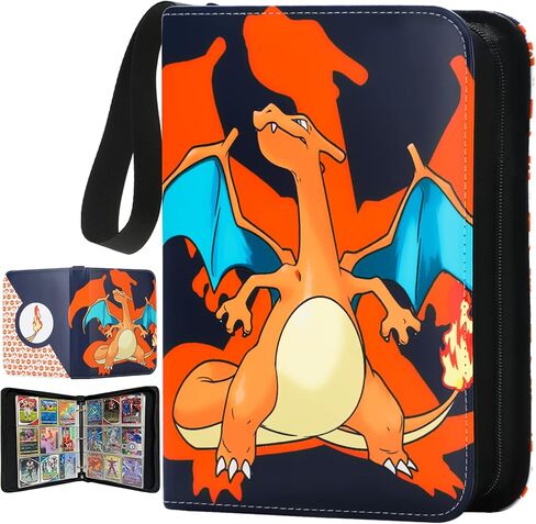 Card Binder Cards Holder 4-Pocket, Trading Binders for Card Games Collection Case Book Fits 400 Cards with 50 Removable Sleeves Display Storage Carrying Case in Saudi Arabia