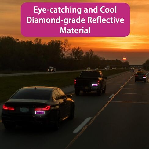 2pcs New Driver Magnet for Car, Magnetic Reflective Bumper Stickers Thanks for Your Patience New Driver Signs Safety Warning Funny Novice Driver Vehicle Car Decal Accessories (Silver, Pink) in Saudi Arabia