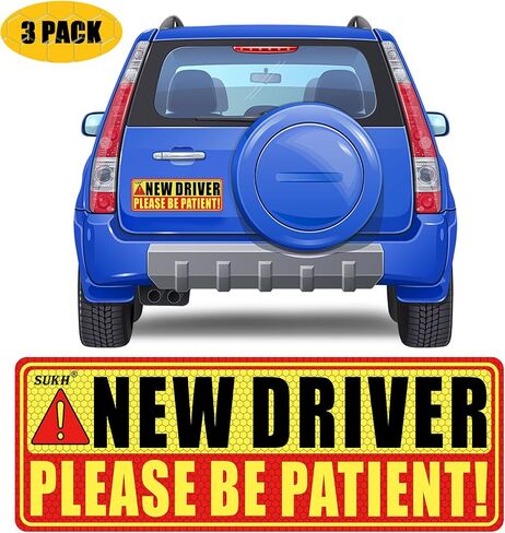 Sukh New Driver Magnet for Car - Student Driver Magnet for Car Boys and Girls New Student Driver Sticker Reflective Safety Signs Reusable Movable 3 Pcs in Saudi Arabia