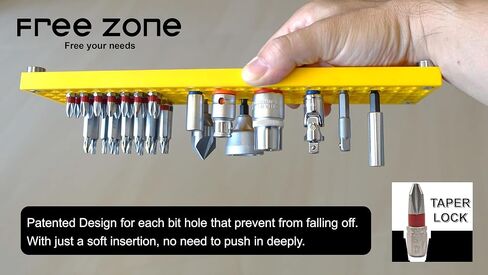 Free Zone Bit Organizer Set, 316-Hole 1/4" Hex Bit Toolbox Storage | Black; drive bit adapter & 1/2", 3/8", 1/4" socket holder compatible; anti-drop design; tools not included in Saudi Arabia