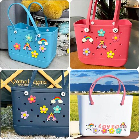 Charms for Bogg Bag, Flowers Charms Compatible with Bogg Bag & Simple Modern Beach Totes, Accessories for Bogg Bag, Bogg Accessories Inserts Gifts for Women Girl in Saudi Arabia