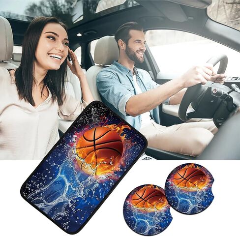 وسادات غطاء مسند ذراع السيارة، وسادة غطاء مسند ذراع وحدة التحكم المركزية للسيارات الأنيقة العالمية مع قطعتين من قواعد الأكواب الناعمة المقاومة للماء لمسند ذراع السيارة للنساء والفتيات، جماجم ملونة in Saudi Arabia