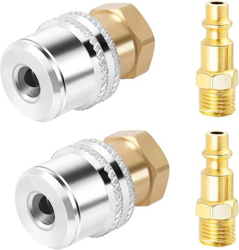 قفل على ظرف الهواء، ظرف منفاخ الإطارات 1/4FNPT مع قابس قياسي سريع للذكور، ظرف إطار نحاسي مغلق التدفق لمقياس نفخ الإطارات وضاغط الهواء in Kuwait