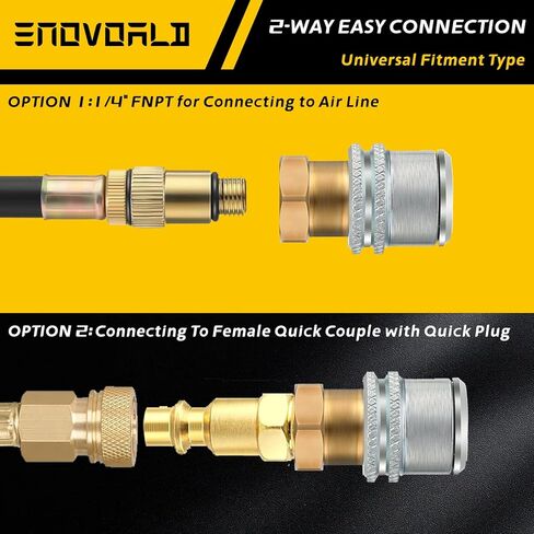 قفل على ظرف الهواء، ظرف منفاخ الإطارات 1/4FNPT مع قابس قياسي سريع للذكور، ظرف إطار نحاسي مغلق التدفق لمقياس نفخ الإطارات وضاغط الهواء in Kuwait