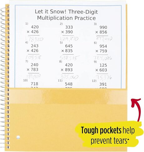 Five Star Spiral Notebook, 1 Subject, College Ruled Paper, 100 Sheets, 11" x 8-1/2", Yellow (73475) in Saudi Arabia