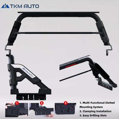 شريط رول رياضي أسود SRBL012 متوافق مع الشاحنات كاملة الحجم F150 | F250 | F350 | سيلفرادو سييرا 1500 2500 3500HD | رام 1500 2500 3500 | تندرا | تيتان in Kuwait