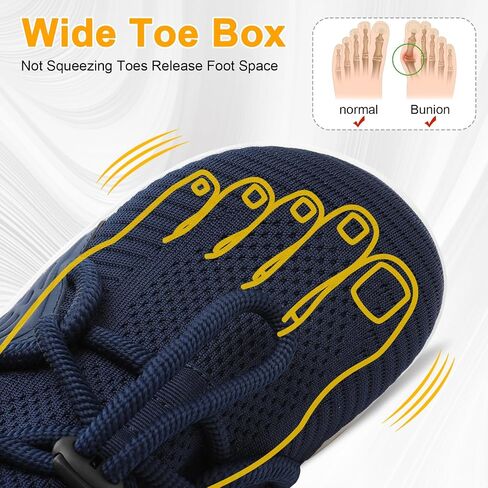 BARERUN Men's Walking Shoes Wide Diabetic Shoes Barefoot Running Lightweight Breathable Adjustable Arthritis Edema Neuropathy Workout Gym Tennis Office Cushioned Fashion Sneakers in Saudi Arabia