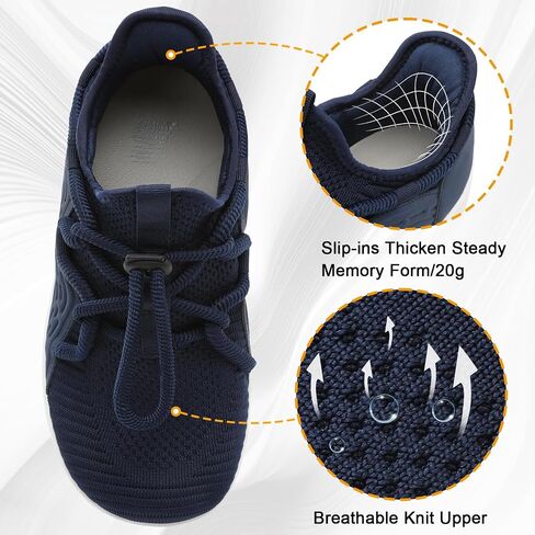 BARERUN Men's Walking Shoes Wide Diabetic Shoes Barefoot Running Lightweight Breathable Adjustable Arthritis Edema Neuropathy Workout Gym Tennis Office Cushioned Fashion Sneakers in Saudi Arabia