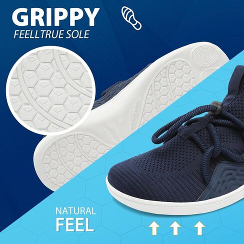BARERUN Men's Walking Shoes Wide Diabetic Shoes Barefoot Running Lightweight Breathable Adjustable Arthritis Edema Neuropathy Workout Gym Tennis Office Cushioned Fashion Sneakers in Saudi Arabia