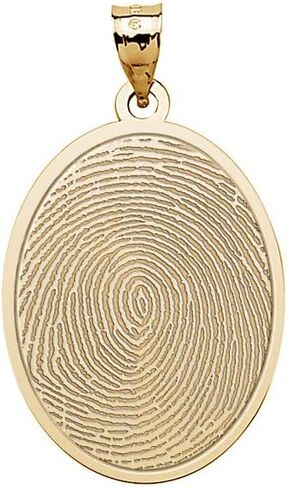 PicturesOnGold.com Custom Fingerprint Oval Charm or Pendant in Saudi Arabia