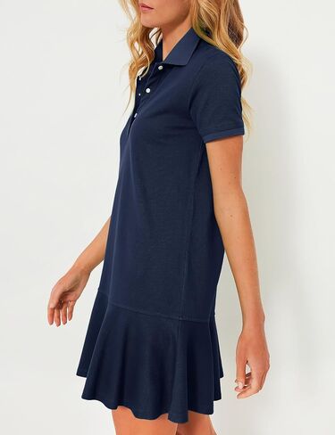 Flygo Womens Polo Dress Collared Short Sleeve Ruffle Golf Tennis T Shirt Sports Workout Mini Summer Dresses Tunic Pique in Saudi Arabia