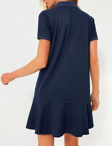 Flygo Womens Polo Dress Collared Short Sleeve Ruffle Golf Tennis T Shirt Sports Workout Mini Summer Dresses Tunic Pique in Saudi Arabia