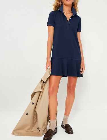Flygo Womens Polo Dress Collared Short Sleeve Ruffle Golf Tennis T Shirt Sports Workout Mini Summer Dresses Tunic Pique in Saudi Arabia