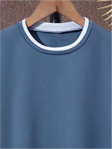 Boy's 2 Piece Summer Outfits Colorblock Letter Short Sleeve Tee Tops and Track Shorts Sets in Saudi Arabia