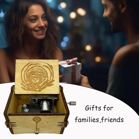 Youtang Coraline Music Box Engraved Wooden Gifts Mini Musical Box Play Can Can - Orpheus in The Underworld for Birthday/Anniversary/Valentine's Day/Christmas (Black) in Saudi Arabia