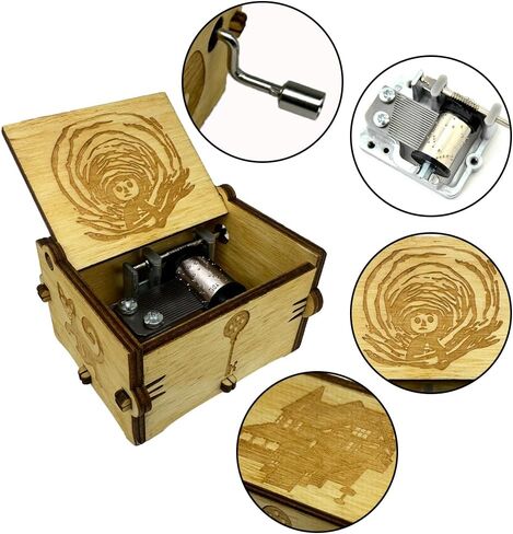 Youtang Coraline Music Box Engraved Wooden Gifts Mini Musical Box Play Can Can - Orpheus in The Underworld for Birthday/Anniversary/Valentine's Day/Christmas (Black) in Saudi Arabia