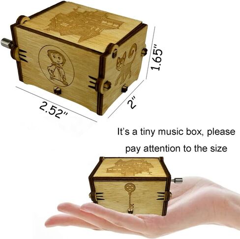 Youtang Coraline Music Box Engraved Wooden Gifts Mini Musical Box Play Can Can - Orpheus in The Underworld for Birthday/Anniversary/Valentine's Day/Christmas (Black) in Saudi Arabia