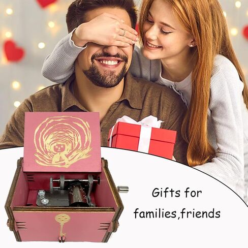 Youtang Coraline Music Box Engraved Wooden Gifts Mini Musical Box Play Can Can - Orpheus in The Underworld for Birthday/Anniversary/Valentine's Day/Christmas (Black) in Saudi Arabia