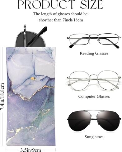 4 Pcs Squeeze Top Sunglass Case with Cleaning Cloth, Soft Leather Eyeglass Case Portable Sunglasses Pouch in Saudi Arabia