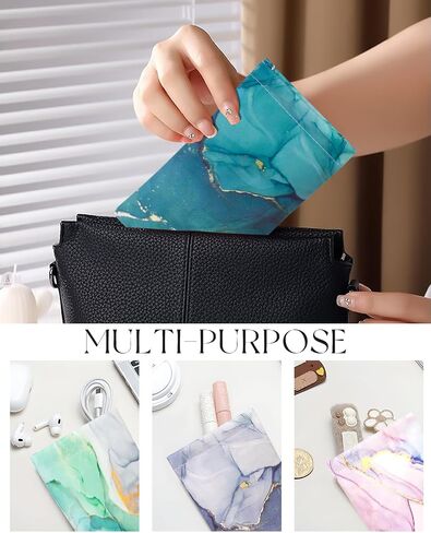 4 Pcs Squeeze Top Sunglass Case with Cleaning Cloth, Soft Leather Eyeglass Case Portable Sunglasses Pouch in Saudi Arabia
