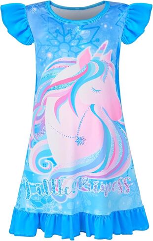 Sylfairy Girls Nightgowns, Unicorn Nightgown Princess Pajama Dresses for Girls Sleepwear Nightie in Saudi Arabia