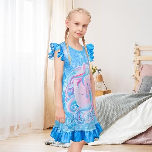 Sylfairy Girls Nightgowns, Unicorn Nightgown Princess Pajama Dresses for Girls Sleepwear Nightie in Saudi Arabia