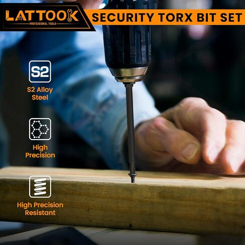 مجموعة لقم توركس، مجموعة لقم توركس 13 قطعة من LATTOOK، مجموعة لقم نجمة مقاومة للعبث، S2 فولاذ مع مغناطيس، مجموعة لقم مفك براغي سداسية 1/4 بوصة، طول 4 بوصة، T5 - T40 تتضمن T20 وT25 بت in Saudi Arabia