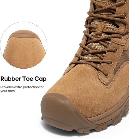 NORTIV 8 Men's Waterproof Work Military Tactical Boots Rubber Toe Leather Outdoor Hiking Motorcycle Combat Boots in Saudi Arabia