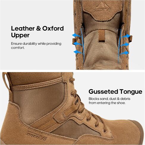 NORTIV 8 Men's Waterproof Work Military Tactical Boots Rubber Toe Leather Outdoor Hiking Motorcycle Combat Boots in Saudi Arabia