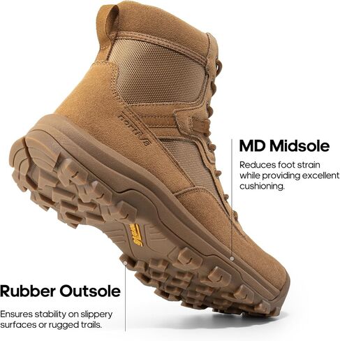 NORTIV 8 Men's Waterproof Work Military Tactical Boots Rubber Toe Leather Outdoor Hiking Motorcycle Combat Boots in Saudi Arabia