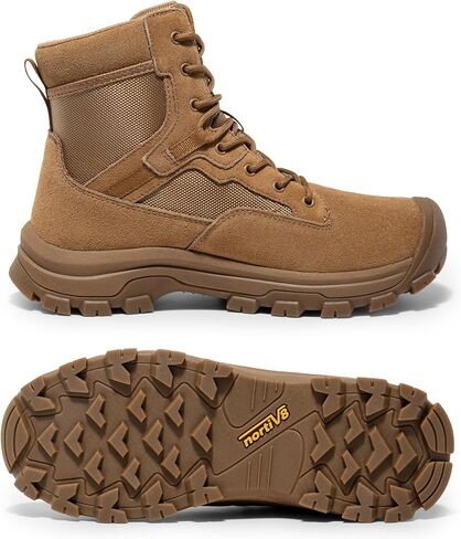 NORTIV 8 Men's Waterproof Work Military Tactical Boots Rubber Toe Leather Outdoor Hiking Motorcycle Combat Boots in Saudi Arabia
