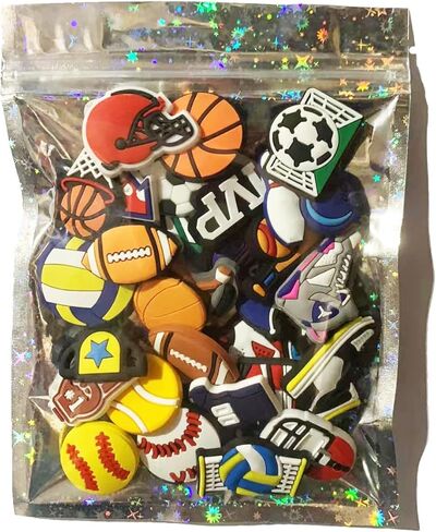 30 قطعة من الأحذية الساحرة الرياضية للأولاد، قباقيب التمساح، كرة السلة وكرة القدم اللينة والبيسبول ودبابيس أحذية كرة القدم وإكسسوارات تزيين هدايا الأطفال، زر 0.47 بوصة in Kuwait