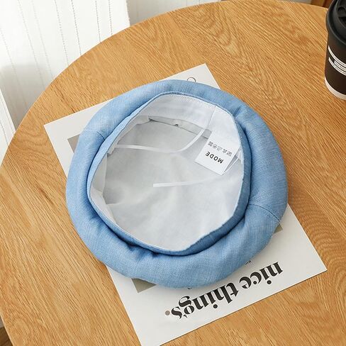 Women Blue Denim Beret French Artist Painter Beanie Hat Cap in Kuwait