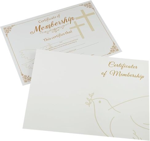 20 قطعة شهادة عضوية الكنيسة مع مغلفات/شهادة بطاقات عضوية الكنيسة in Kuwait