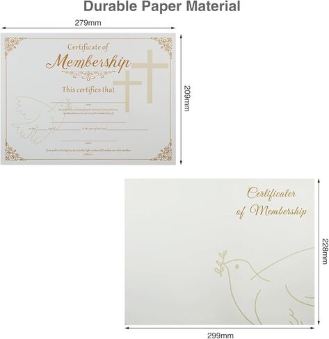 20 قطعة شهادة عضوية الكنيسة مع مغلفات/شهادة بطاقات عضوية الكنيسة in Kuwait