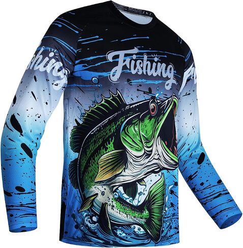 Weimostar Fishing Shirts for Men Long Sleeve Sun Protection Funny Tee T-Shirt in Kuwait