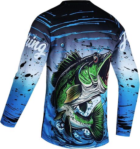 Weimostar Fishing Shirts for Men Long Sleeve Sun Protection Funny Tee T-Shirt in Kuwait