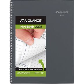 AT-A-GLANCE 2025 Planner, Monthly, 8-1/2" x 11", Large, DayMinder, Gray (GC4700725)