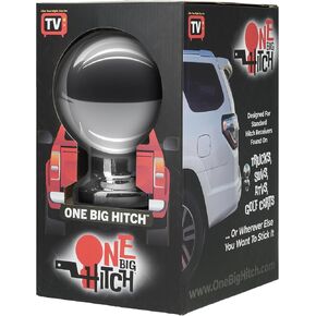 ONE BIG HITCH™ Oversized Ball Receiver Jumbo 6in X12in for Car Truck SUV - Comical Joke Gag Gift Large Prop, Silver, Black